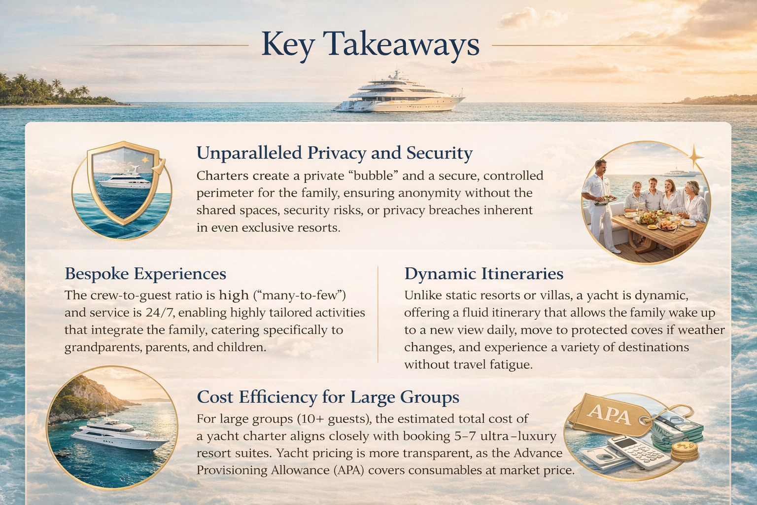 Key takeaways yacht vs resort