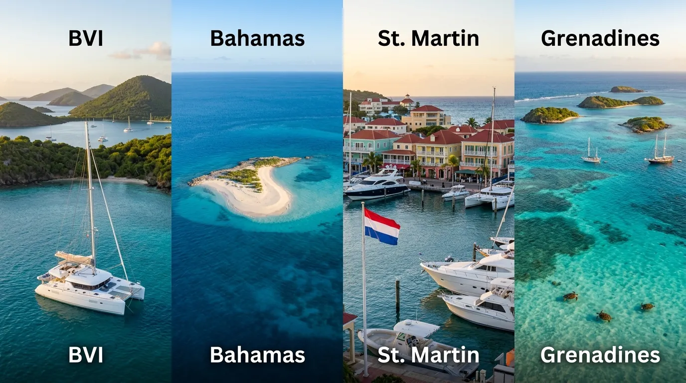 BVI Bahamas St Martin and Grenadines charter destination comparison