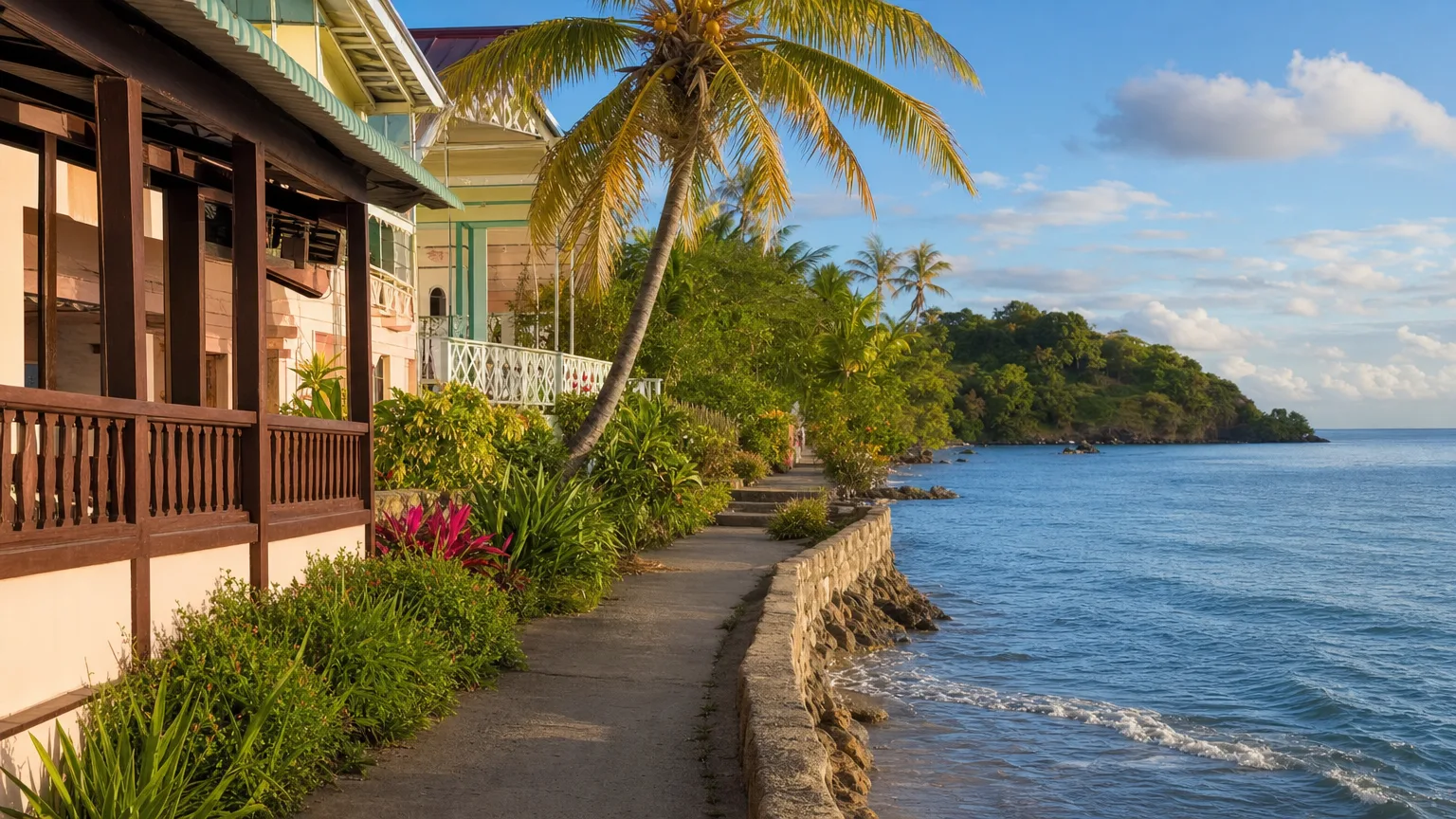 The Belmont Walkway from Port Elizabeth toward Jack's Beach Bar, Bequia, on Princess Margaret Beach