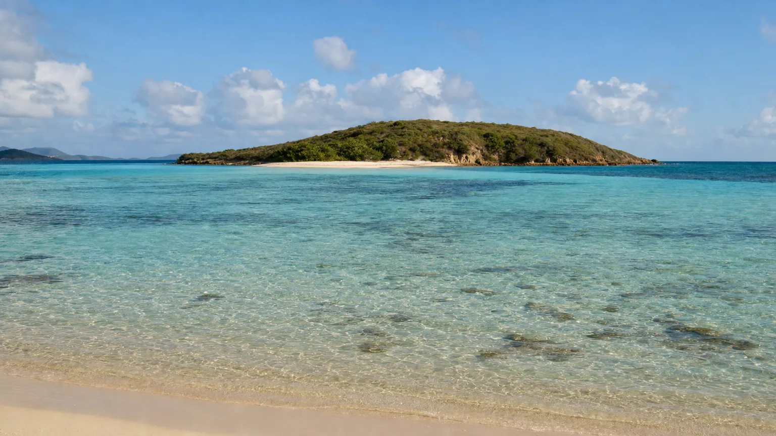 Pinel Island seen across the shallow channel from Cul-de-Sac on St. Martin's northeast coast