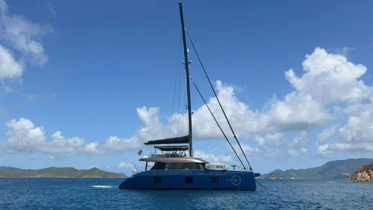 featured-image-1 | Vital Charters Sunreef 60 catamaran Encore at anchor, the crewed yacht charter in our cost comparison
