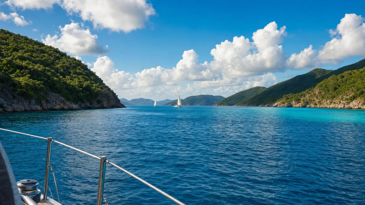 The channel between the US and British Virgin Islands, an international crossing on a charter week