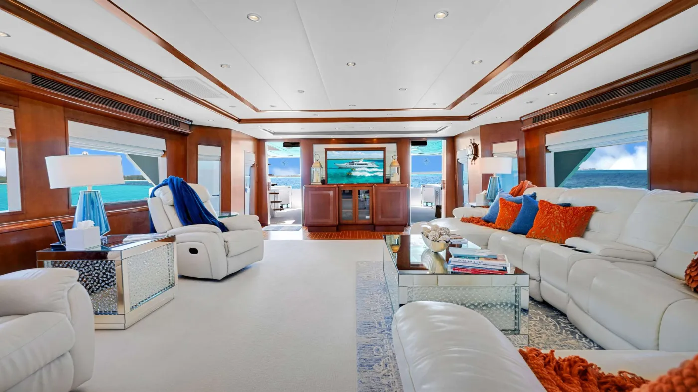 <p>Main Salon Looking Aft</p>