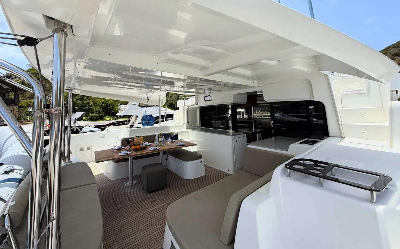 <p>The spacious aft deck</p>