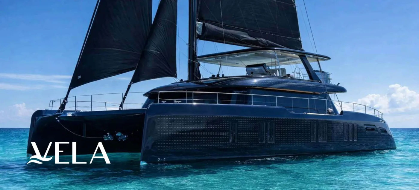 <p>VELA boasts an exceptional collection of outdoor social spaces, thoughtfully designed for<br />
relaxation, entertainment and life on the water.</p>
<p>The expansive flybridge is the heart of onboard entertaining, featuring generous lounge seating,<br />
sunbeds, dual helm stations, a fully equipped bar, workout equipment, hanging chairs, and both a<br />
hardtop and sunshade for all-day comfort.</p>
<p>Aft, the spacious cockpit offers an elegant dining setting for up to 8 guests, additional lounge<br />
seating, and oversized daybeds perfect for soaking in the views. </p>
<p>The extended swim platform<br />
maximise access to the ocean, complete with freshwater stern showers on both sides.</p>
<p>Forward, the terrace provides another inviting retreat with loungers, trampolines and custom dolphin seats.</p>