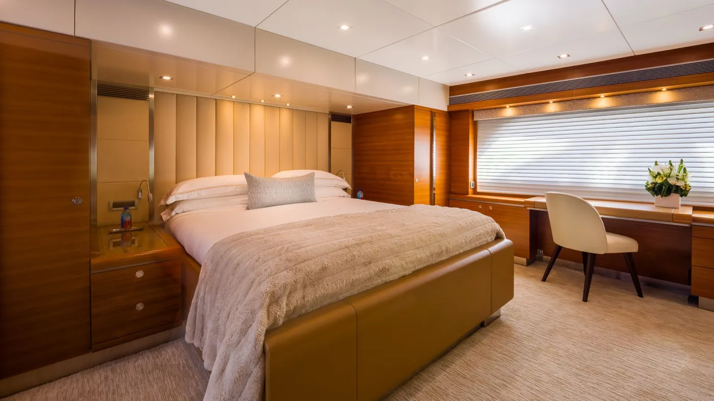 <p>On Deck Master King Stateroom</p>