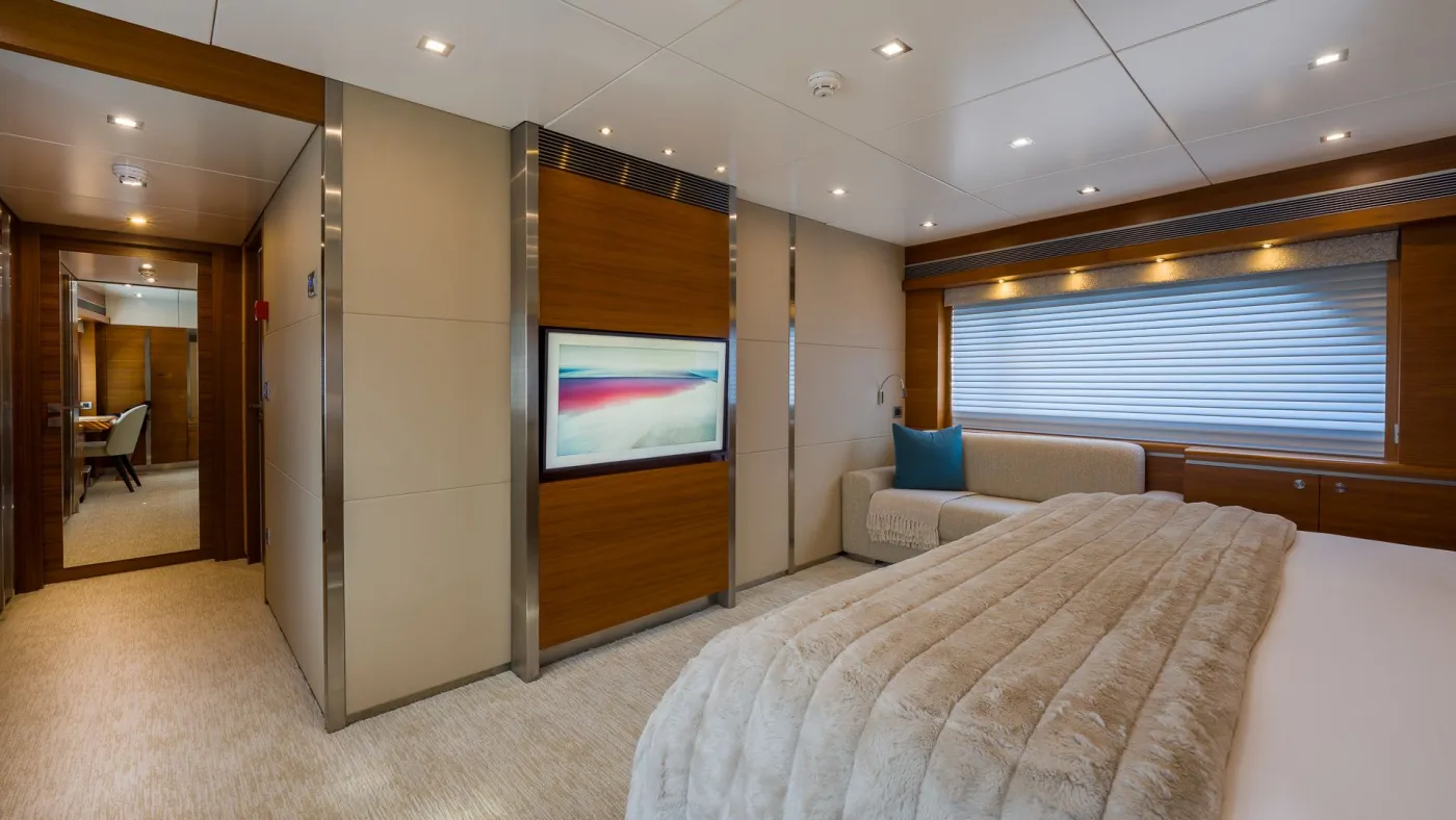 <p>On Deck Master King Stateroom</p>