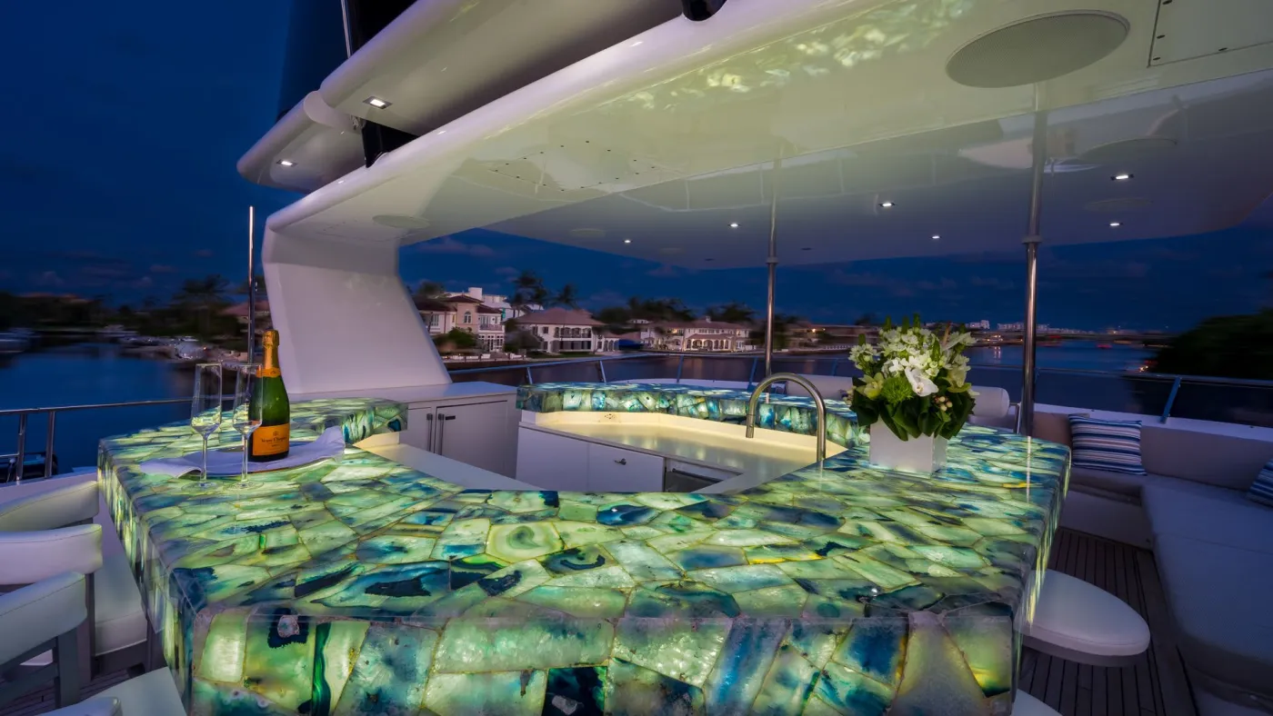 <p>Blue Agate Stone Bar on Sun Deck</p>