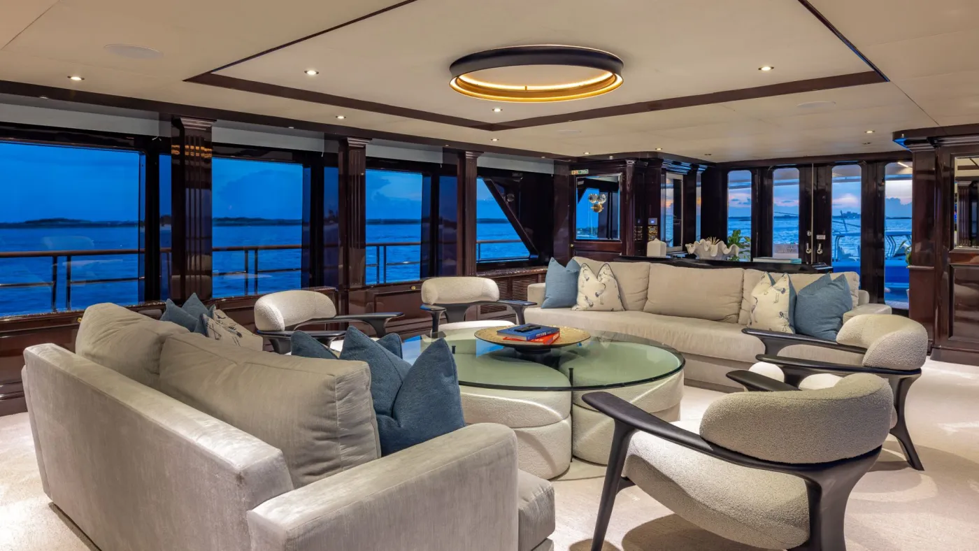 <p>Main Salon Looking Aft</p>