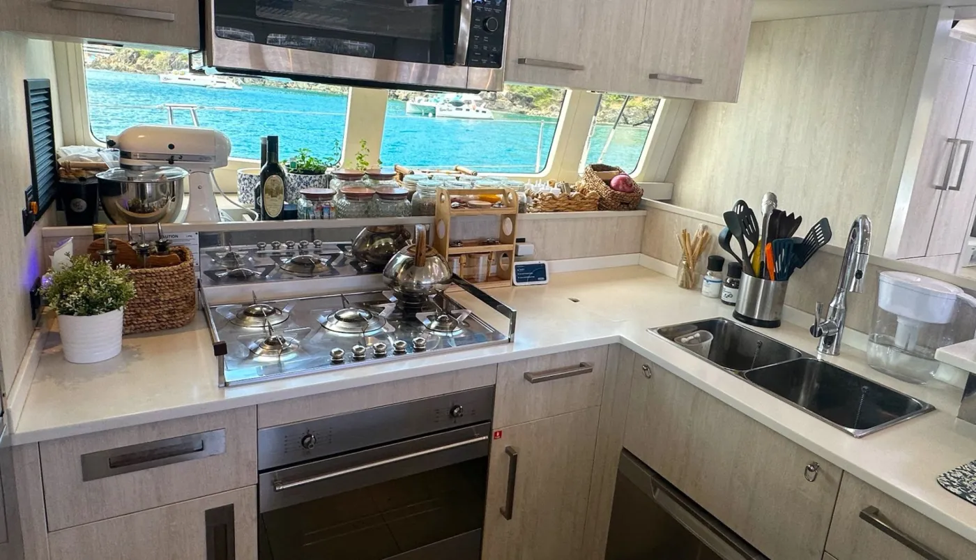 <p>The galley aboard Aquarius</p>