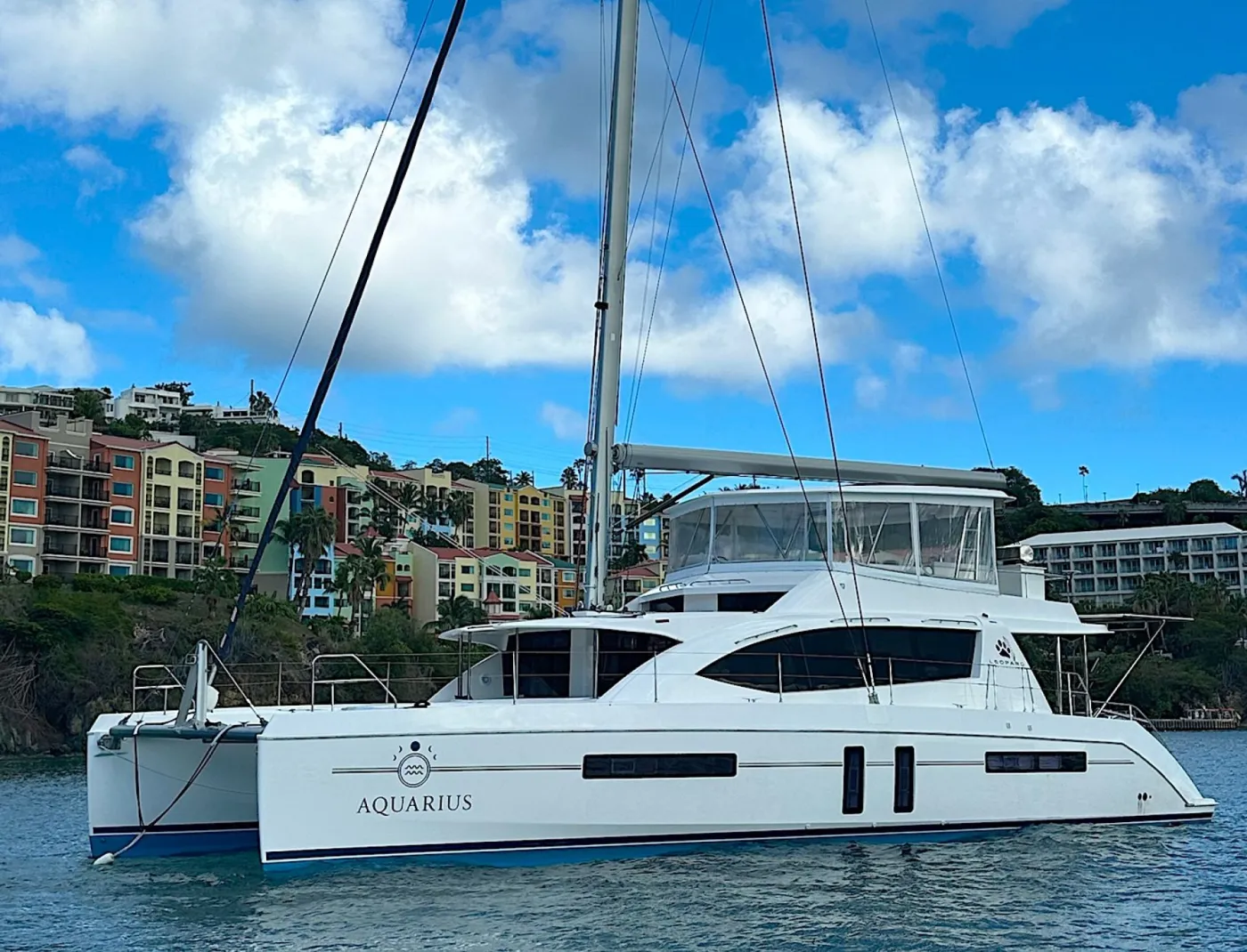 <p>AQUARIUS anchored in Charlotte Amalie Harbor</p>
