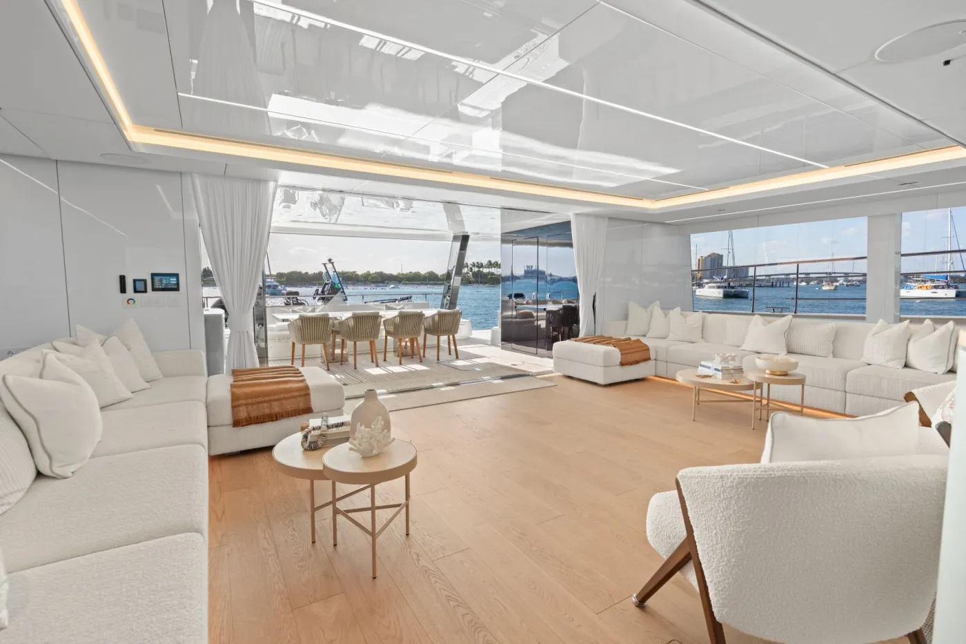 <p>MY TY’s bright Main Salon looking aft</p>