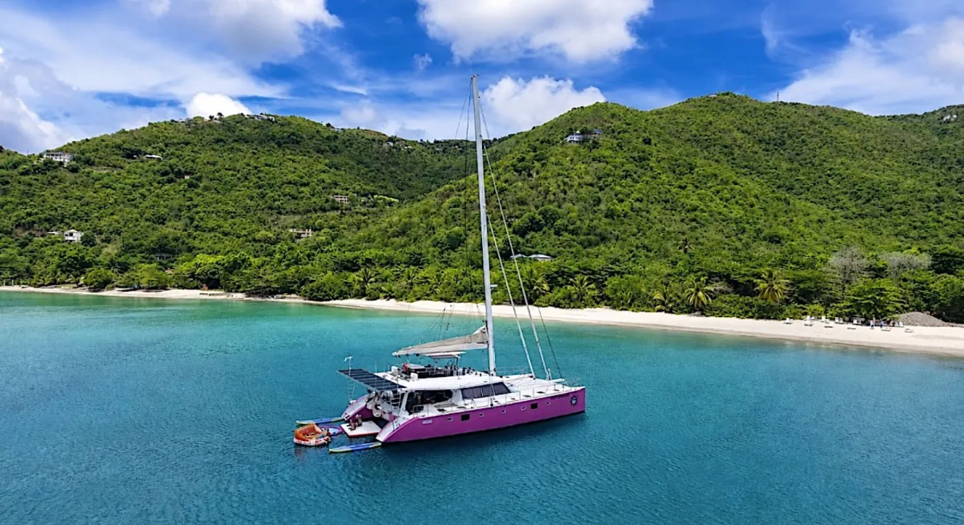 <p>Anchored just off the beach</p>