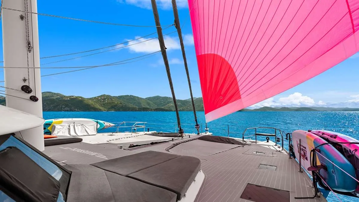 <p>Under spinnaker</p>