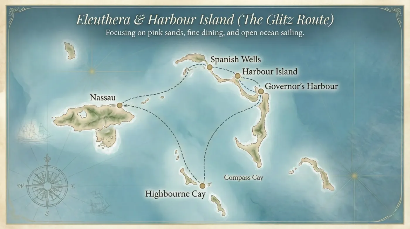 Bahamas Glitz itinerary Map