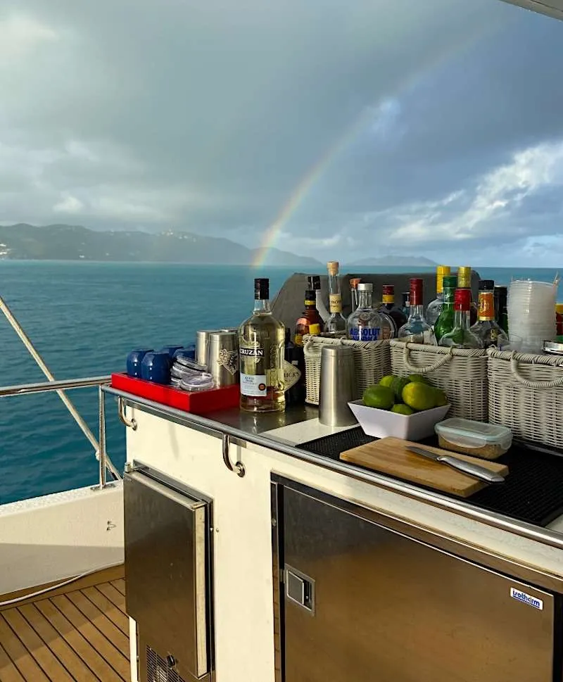 <p>Rainbows on the BBQ and bar</p>