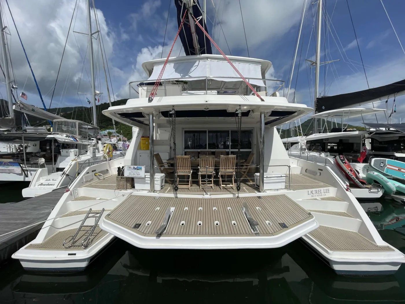 <p>Aft deck and swim platform</p>