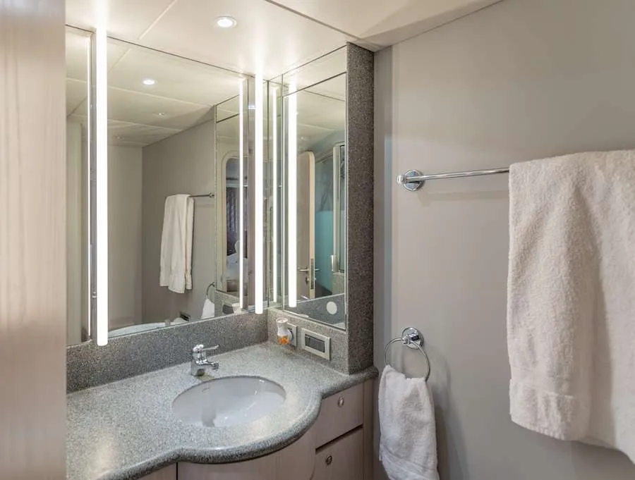 <p>VIP Queen cabin head and shower</p>