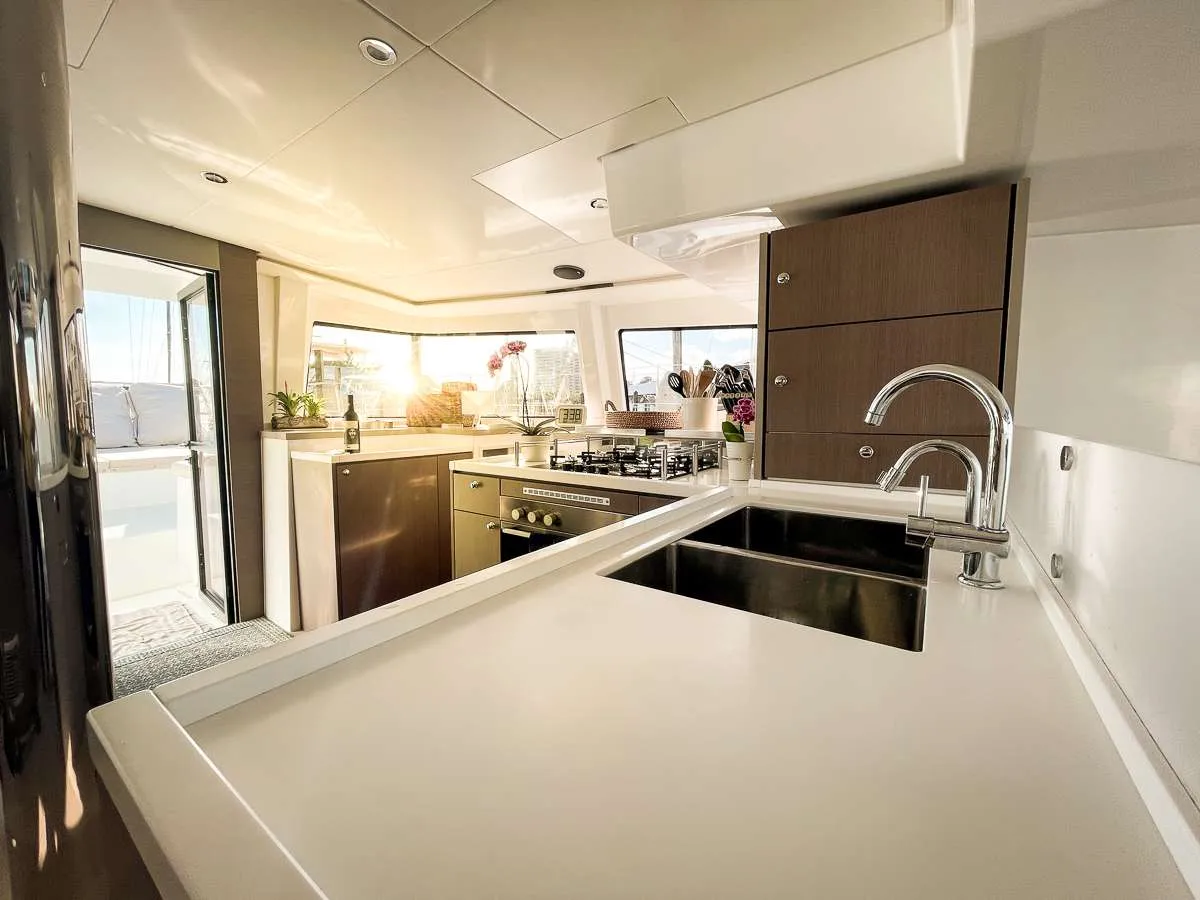 <p>Stylish and elegant galley – where the magic happens!</p>